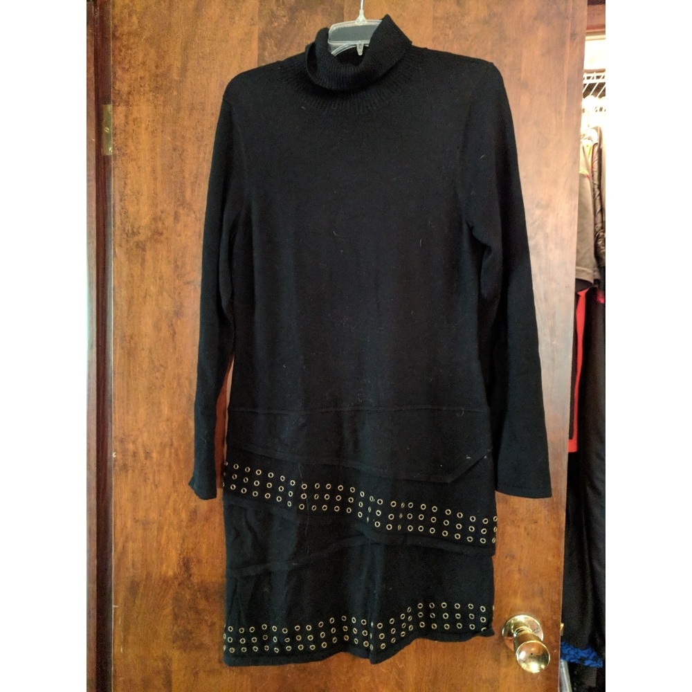 Design History MERINO WOOL EYELET MINI DRESS 